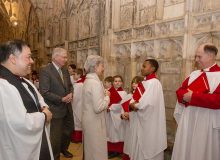 HRH Duke of Gloucester visit Gloucester Cathedral for evensong with choristers from The King's School Gloucester